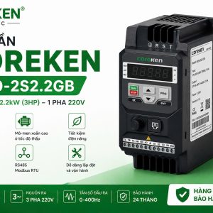 Biến tần Coreken H230-2S2.2GB công suất 2.2kW 220V chính hãng