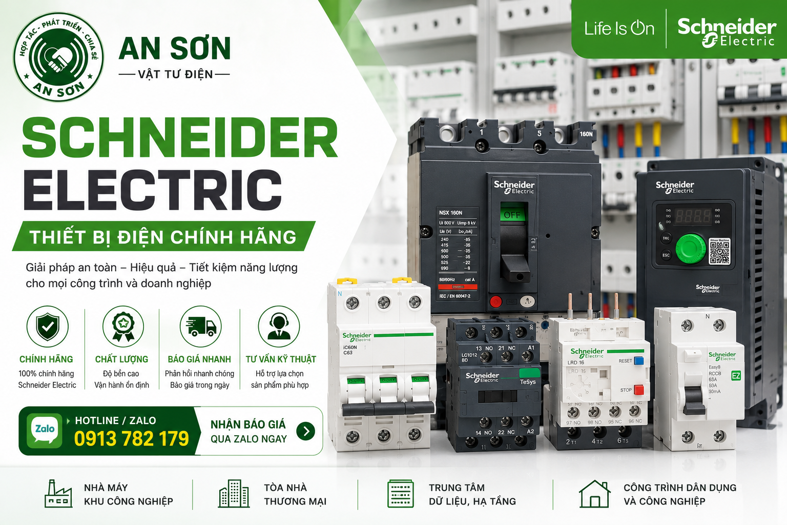 Schneider Electric chính hãng | Thiết bị điện | An Sơn