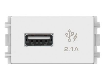 8431USB_WE - Hạt Ổ Cắm USB 1 Port 2.1A Màu Trắng