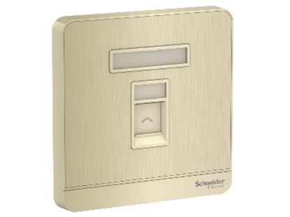 E8331RJS6_WG_G19 - Bộ Ổ Cắm Mạng Đơn Cat6e Size 86x86mm Màu Vàng Gôn