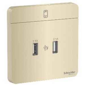 E8332USB_WG_G19 - Bộ Ổ Cắm USB 2Port Size 86x86mm Màu Vàng Kim