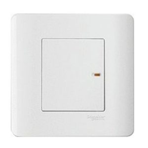 E8431_1_G19 - Bộ Công Tắc Đơn 1 Chiều Có Đèn LED Size 87x87mm Màu Trắng