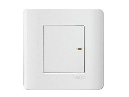 E8431_1_G19 - Bộ Công Tắc Đơn 1 Chiều Có Đèn LED Size 87x87mm Màu Trắng