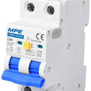 Cầu dao bảo vệ dòng rò, quá tải và ngắn mạch RCBO2, 2 cực, 40A, 30mA, 6kA mã RCBO2-30/240