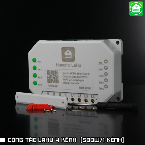 Công tắc Hunonic Lahu 4 kênh 500W mỗi kênh