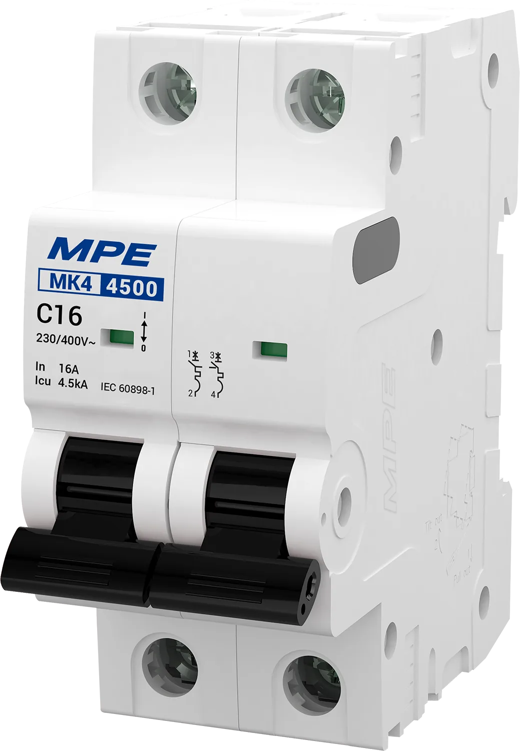Cầu dao tự động MK4 2 cực, 10A, 4.5kA mã MK4-C210