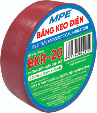 Băng keo điện màu đỏ (chất liệu PVC