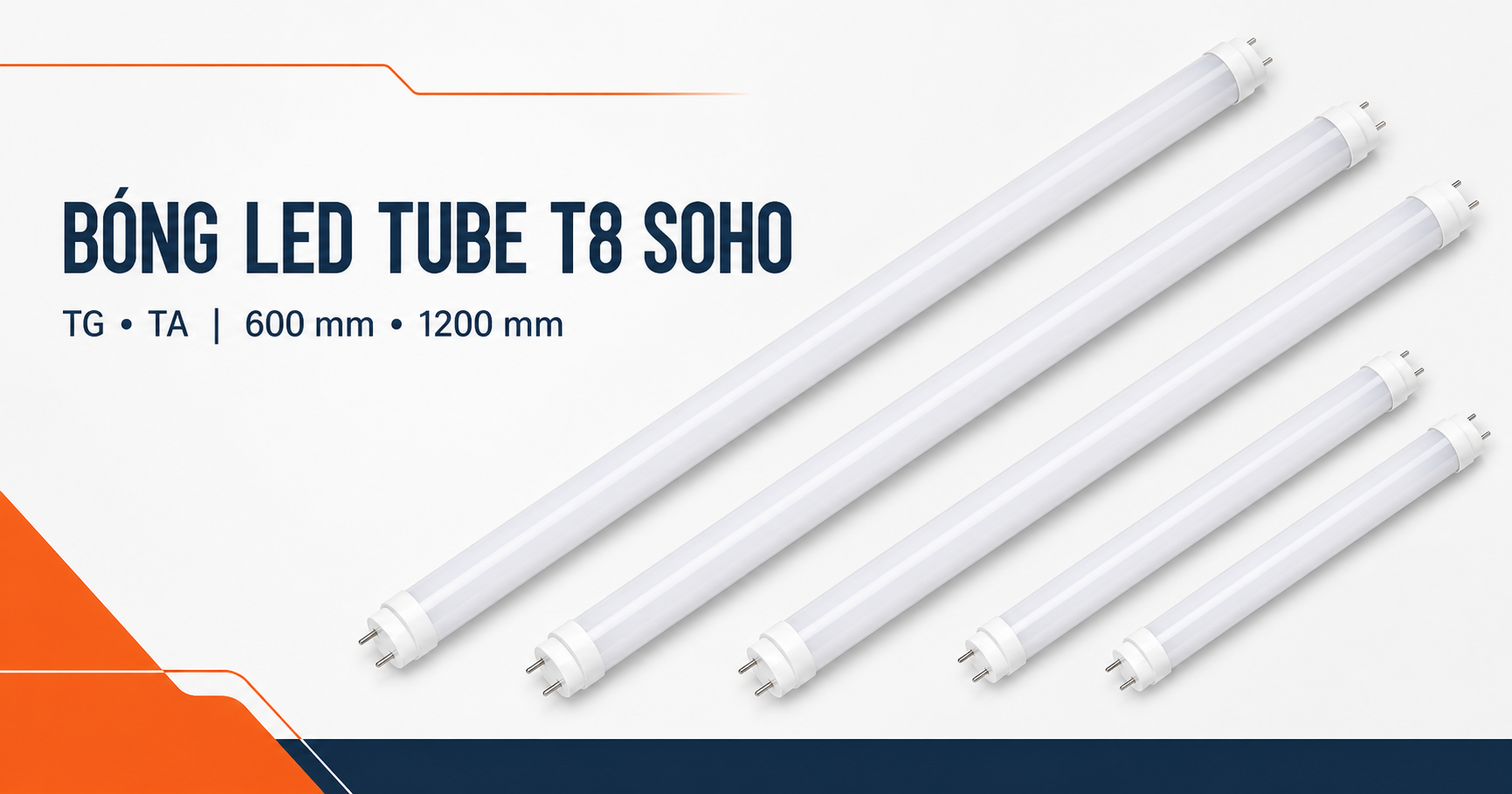 Bóng LED tube T8 SOHO dòng TG và TA 600 mm, 1200 mm