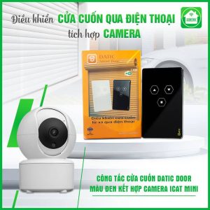 Combo Công Tắc Cửa Cuốn Datic Màu Đen Kết Hợp Camera Icat Mini