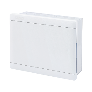 Tủ điện âm tường thanh ray điều chỉnh đa hướng, nắp mở ngang chứa MCB 10-12 cực mã G-12