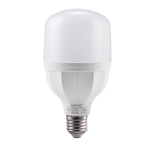 LED Bulb thân nhựa 20W ánh sáng vàng MPE LBD2-20V