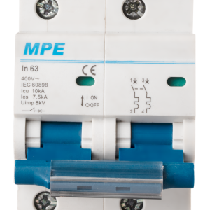 Cầu dao tự động MCB 2 cực, 63A, 10kA mã MP10-C263