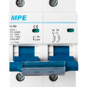 Cầu dao tự động MCB 2 cực, 80A, 10kA mã MP10-C280
