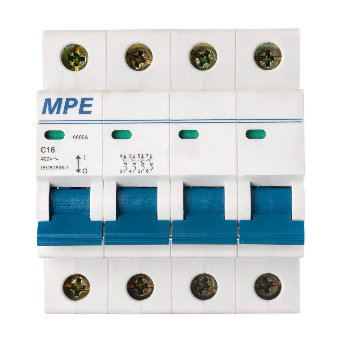 Cầu dao tự động MCB 4 cực, 16A, 6kA mã MP6-C416