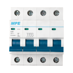 Cầu dao tự động MCB 4 cực, 25A, 6kA mã MP6-C425