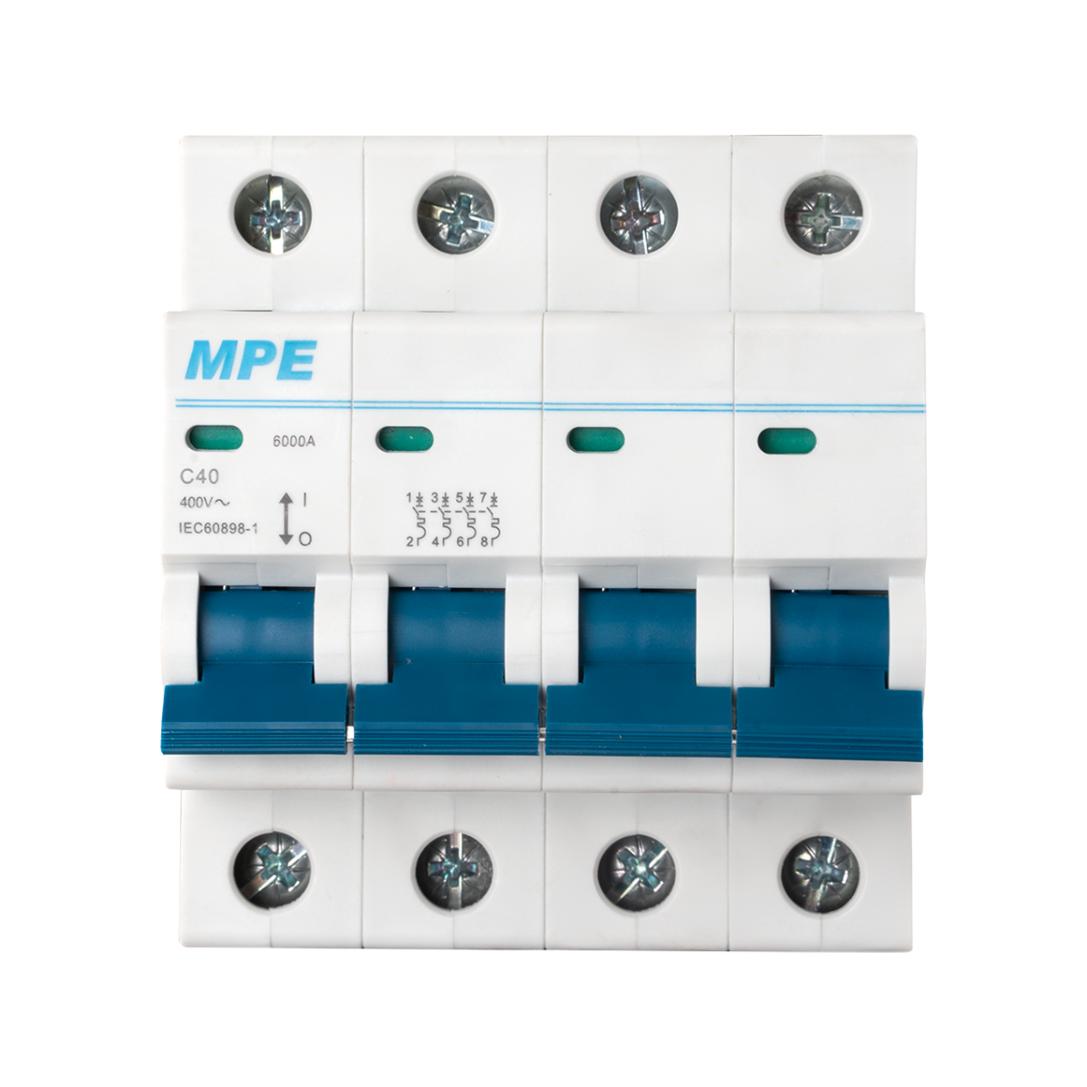 Cầu dao tự động MCB 4 cực, 40A, 6kA mã MP6-C440