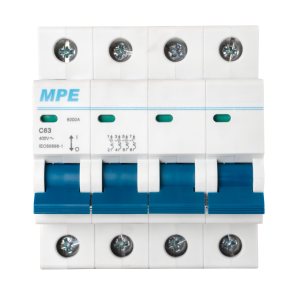 Cầu dao tự động MCB 4 cực, 63A, 6kA mã MP6-C463