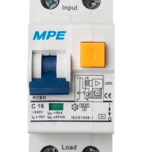 Cầu dao bảo vệ dòng rò, quá tải và ngắn mạch RCBO 2 cực, 16A, 15mA, 6kA mã RCBO-15/216