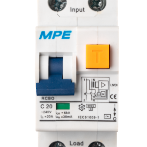 Cầu dao bảo vệ dòng rò, quá tải và ngắn mạch RCBO 2 cực, 20A, 30mA, 6kA mã RCBO-30/220