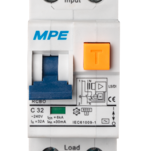 Cầu dao bảo vệ dòng rò, quá tải và ngắn mạch RCBO 2 cực, 32A, 30mA, 6kA mã RCBO-30/232
