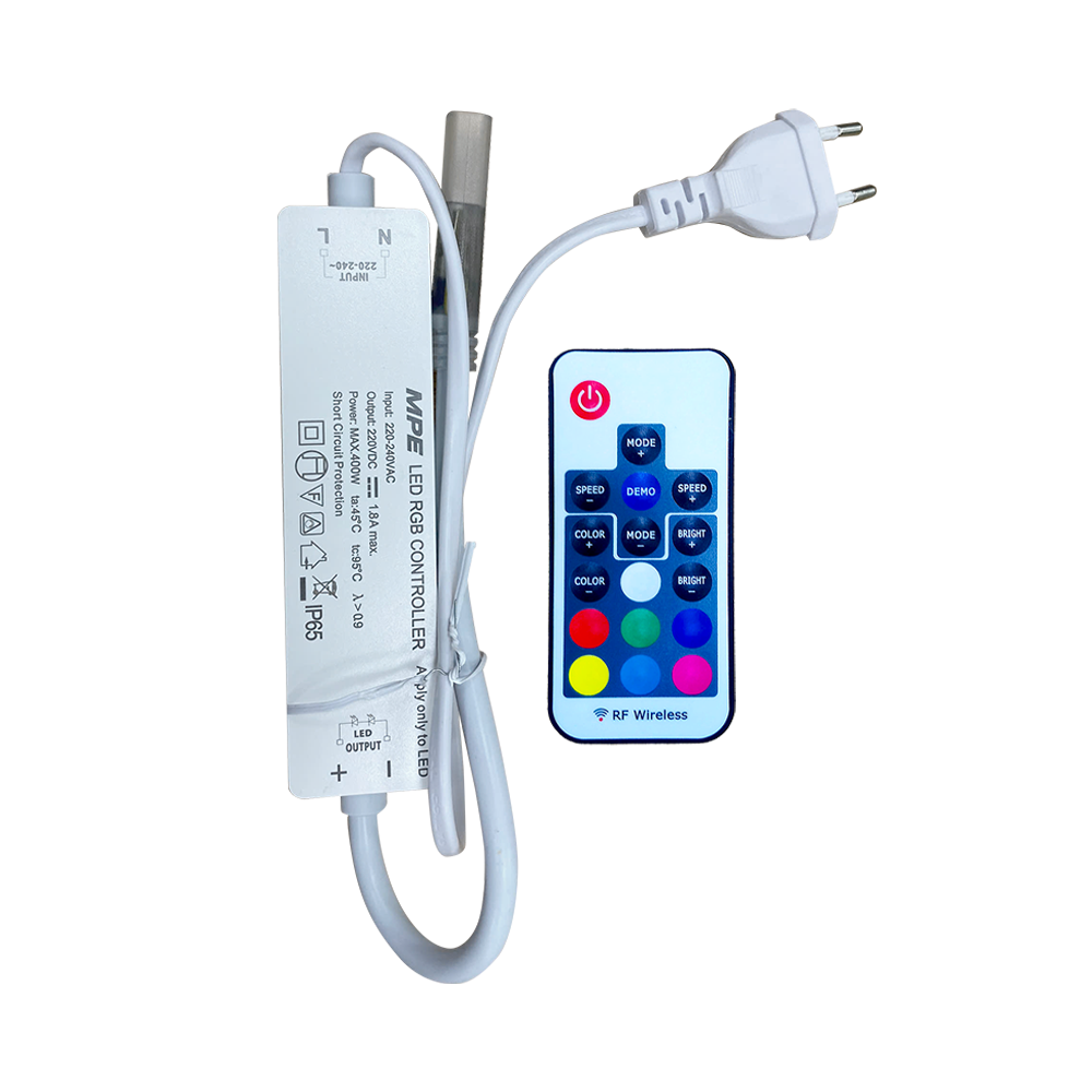 Driver & Remote RF dùng cho dây 2835RGB, công suất 400W, IP20, MPE RF-2835RGB