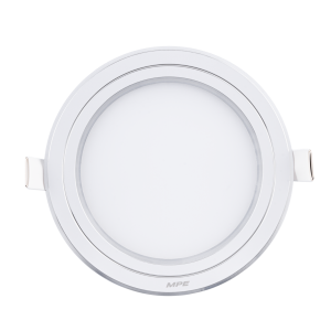 LED Panel âm trần nhôm viền bạc mặt tròn 12W phi nhỏ - 3 chế độ màu RPL-12S/3C/S