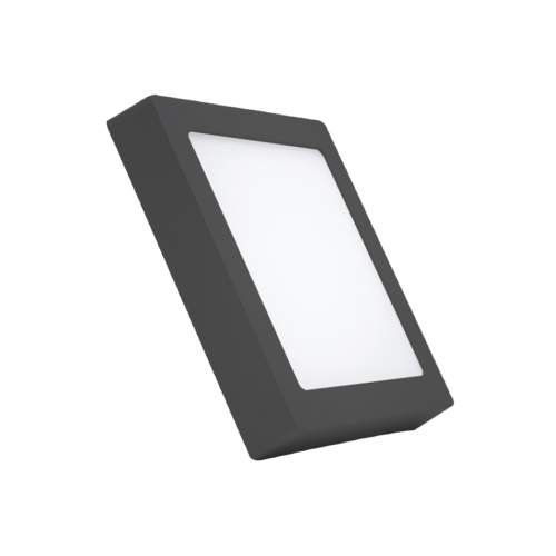 LED Panel ốp nổi nhôm, thân đen, mặt vuông 18W ánh sáng vàng SSPLB-18V